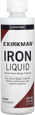 Kirkman Labs, Liquid Iron, flüssiges Eisen, natürlicher Pfirsich-Mango-Geschmack, 237 ml (8 fl. oz.)