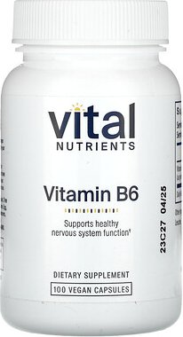 Vital Nutrients, Vitamin B6, 100 vegane Kapseln (100 mg pro Kapsel)