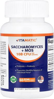 Vitamatic, Saccharomyces + MOS, 60 DRcaps® Hypromellose-Kapseln
