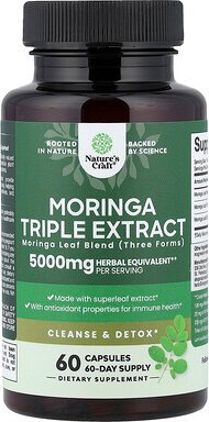 Nature's Craft, Moringa Triple Extract, Moringa Dreifachextrakt, 5.000 mg, 60 Kapseln
