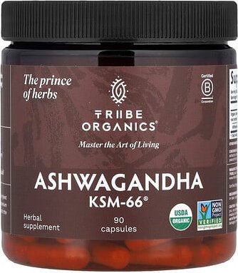 Tribe Organics, Ashwagandha KSM-66®, 90 Kapseln (300 mg pro Kapsel)