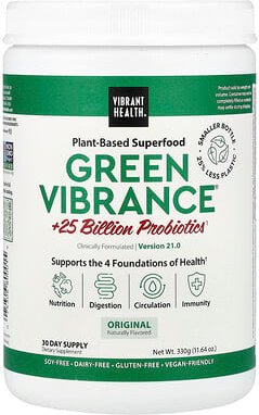 Vibrant Health, Green Vibrance® +25 Milliarden Probiotika, Version 21.0, 330 g (11,64 oz.)