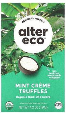 Alter Eco, Bio-Minz-Creme-Trüffel, dunkle Schokolade, 120 g (4,2 oz.)