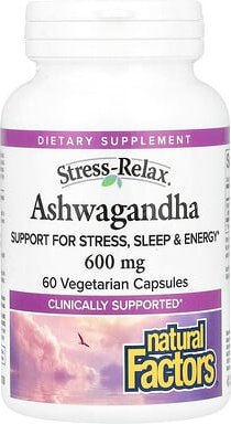 Natural Factors, Stress-Relax®, Ashwagandha, 600 mg, 60 pflanzliche Kapseln