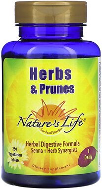 Nature's Life, Kräuter und Pflaumen, 250 pflanzliche Tabletten