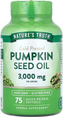 Thumbnail - Nature's Truth, Kürbiskernöl, kalt gepresst, 75 Weichkapseln mit schneller Freisetzung (1.000 mg pro Weichkapsel)