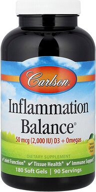 Carlson, Inflammation Balance, Natürliche Zitrone, 180 Weichkapseln