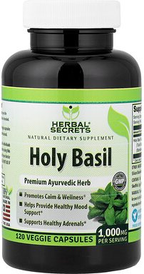 Herbal Secrets, Holy Basil, Heiliges Basilikum, 120 vegetarische Kapseln (500 mg pro Kapsel)