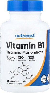 Nutricost, Vitamin B1, 100 mg, 120 Kapseln