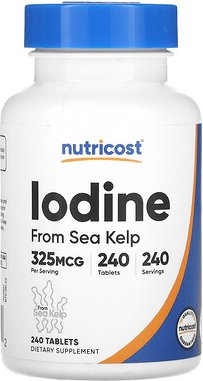 Nutricost, Jod, 325 mcg, 240 Tabletten