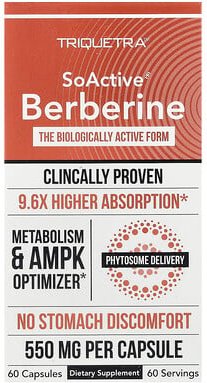 Triquetra Health, SoActive®, Berberine, Berberin, 60 Kapseln