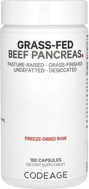 Thumbnail - Codeage, Grass-Fed Beef Pancreas, Bauchspeicheldrüse von grasgefütterten Rindern, 180 Kapseln (500 mg pro Kapsel)