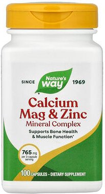 Nature's Way, Calcium Mag & Zinc Mineral Complex, Calciummag und Zink-Mineralkomplex, 765 mg, 100 Kapseln (255 mg pro Ka...