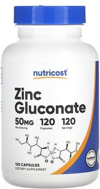 Nutricost, Zinkgluconat, 50 mg, 120 Kapseln