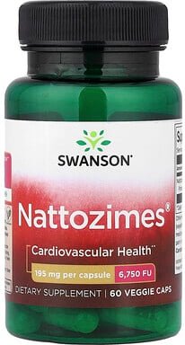 Swanson, Nattozimes®, Ergänzungsmittel zur Unterstützung des Herzkreislauf-Systems, 195 mg, 60 pflanzliche Kapseln