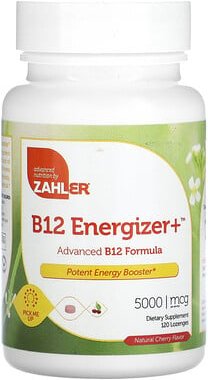 Thumbnail - Zahler, B12 Energizer+, Advanced B12 Formula, natürliche Kirsche, 5.000 mcg, 120 Lutschtabletten