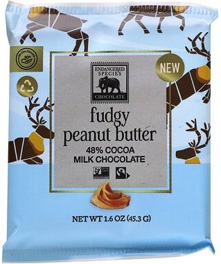 Thumbnail - Endangered Species Chocolate, Fudgy-Erdnussbutter, 48% Kakao-Milchschokolade, 1.6 oz. (45,3 g)