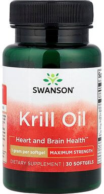 Swanson, Krill Oil, maximale Stärke, 30 Weichkapseln