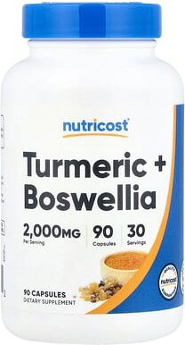 Thumbnail - Nutricost, Turmeric + Boswellia, Kurkuma + Weihrauch, 90 Kapseln