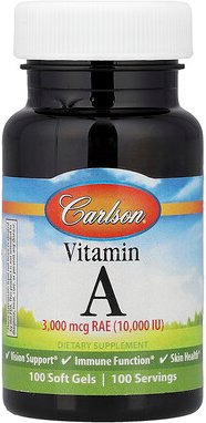 Carlson, Vitamin A, 3.000 mcg RAE (10.000 IU), 100 Weichkapseln