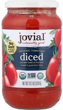 Jovial, Organic Diced Tomatoes, Bio-Tomatenwürfel, 520 g (18,3 oz.)