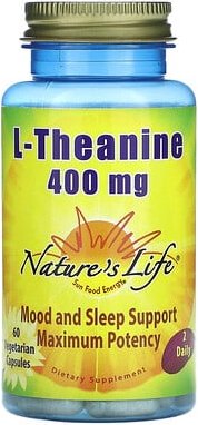 Nature's Life, L-Theanine, L-Theanin, 60 pflanzliche Kapseln