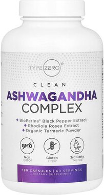 TypeZero, Clean, Ashwagandha-Komplex, 180 Kapseln