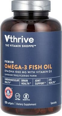 Vthrive, Premium Omega-3 Fish Oil, hochwertiges Omega-3-Fischöl, 120 Weichkapseln