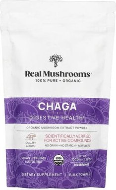 Real Mushrooms, Chaga, Bio-Pilzextraktpulver, 150 g (5,29 oz.)