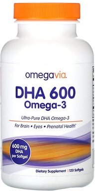 Thumbnail - OmegaVia, DHA 600, Omega-3, 120 Weichkapseln
