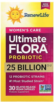 Renew Life, Women's Care, Ultimate Flora™ Probiotikum, 25 Milliarden KBE, 30 vegane Kapseln mit verzögerter Freisetzung