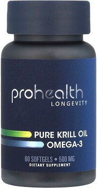 ProHealth Longevity, Pure Krill Oil Omega-3, reines Krillöl Omega-3, 60 Weichkapseln