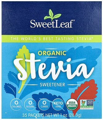 Thumbnail - SweetLeaf Stevia, Organic Stevia Sweetener, Bio-Stevia-Süßstoff, 35 Päckchen, 28,3 g (1 oz.)