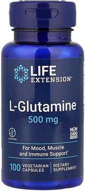 Life Extension, L-Glutamine, L-Glutamin, 500 mg, 100 vegetarische Kapseln