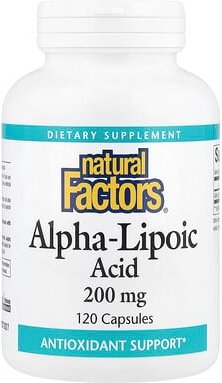Natural Factors, Alpha-Lipoic Acid, Alpha-Liponsäure, 200 mg, 120 Kapseln