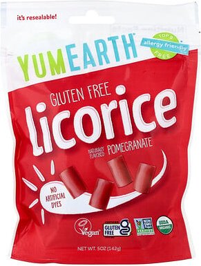YumEarth, Weiche, glutenfreie, rote Lakritze mit köstlichem Granatapfelgeschmack, 142 g