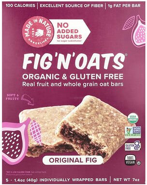 Made in Nature, Fig 'N' Oats®, Original Fig, 5 einzeln verpackte Riegel, je 40 g (1,4 oz.).