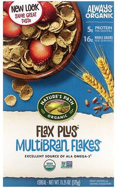 Nature's Path, Biologisch, Flachs plus Multi-Kleie-Frühstücksflocken, 13,25 oz (375 g)