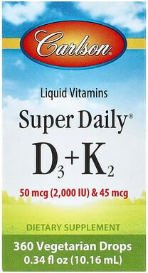 Thumbnail - Carlson, Super Daily® D3 + K2, Vitamin D3 + K2, 10,16 ml (0,34 fl. oz.)