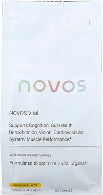 NOVOS, Novos Vital, Tropical Flavor, Fruchtgummis mit tropischem Geschmack, 120 Fruchtgummis