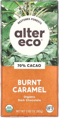 Alter Eco, Organic Dark Chocolate Bar, Burnt Caramel, dunkle Bio-Schokolade mit Karamell, 70% Kakao, 80 g (2,82 oz)