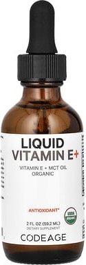 Thumbnail - Codeage, Liquid Vitamin E+, Unflavored, flüssiges Vitamin E+, geschmacksneutral, 59,2 ml (2 fl. oz.)