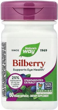 Nature's Way, Heidelbeere, standardisiertes Extrakt, 60 vegane Kapseln