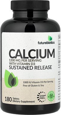 Futurebiotics, Calcium With Vitamin D3, Calcium mit Vitamin D3, anhaltende Freisetzung, 180 Tabletten
