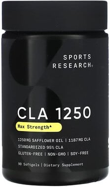 Sports Research, CLA 1250, maximale Wirksamkeit, 1.250 mg, 90 Weichkapseln