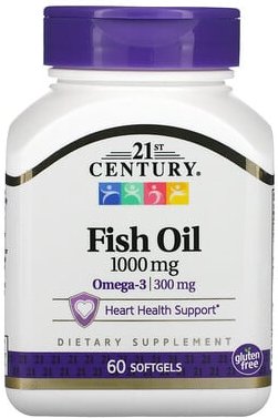 21st Century, Fish Oil, Fischöl, 1.000 mg, 60 Weichkapseln