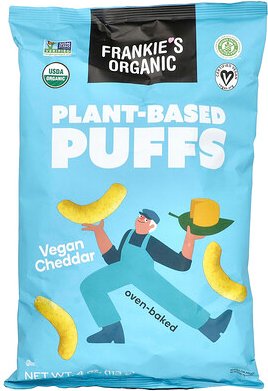 Frankie's Organic, Plant-Based Puffs, Vegan Cheddar, pflanzliche Puffs, veganer Cheddar, 113 g (4 oz.)