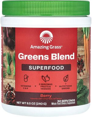 Amazing Grass, Greens Blend Superfood, Gemüsemischung, Beere, 240 g (8,5 oz.)