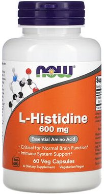 NOW Foods, L-Histidin, 600 mg, 60 pflanzliche Kapseln