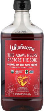 Wholesome Sweeteners, Organic Raw Blue Agave Nectar, roher blauer Bio-Agavennektar, 525 g (18,5 oz.)